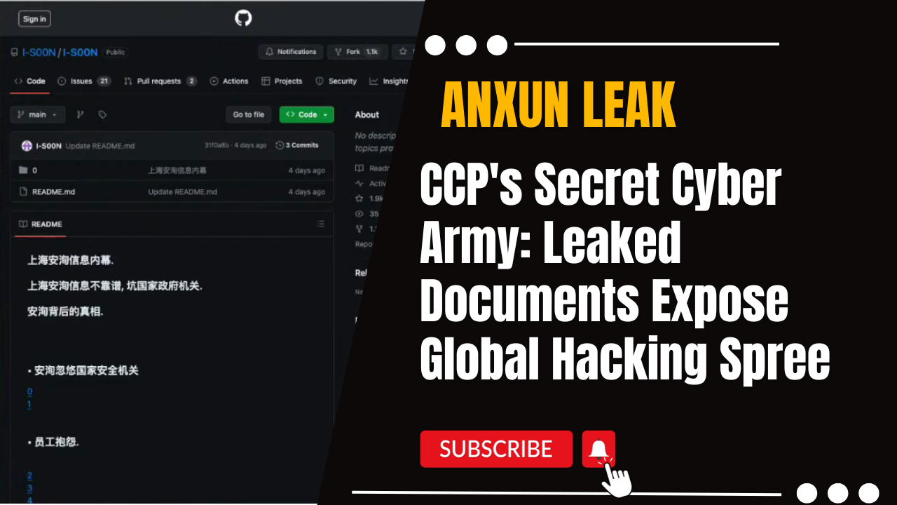 Anxun Leak: CCP’s Secret Cyber Army: Leaked Documents Expose Global Hacking Spree