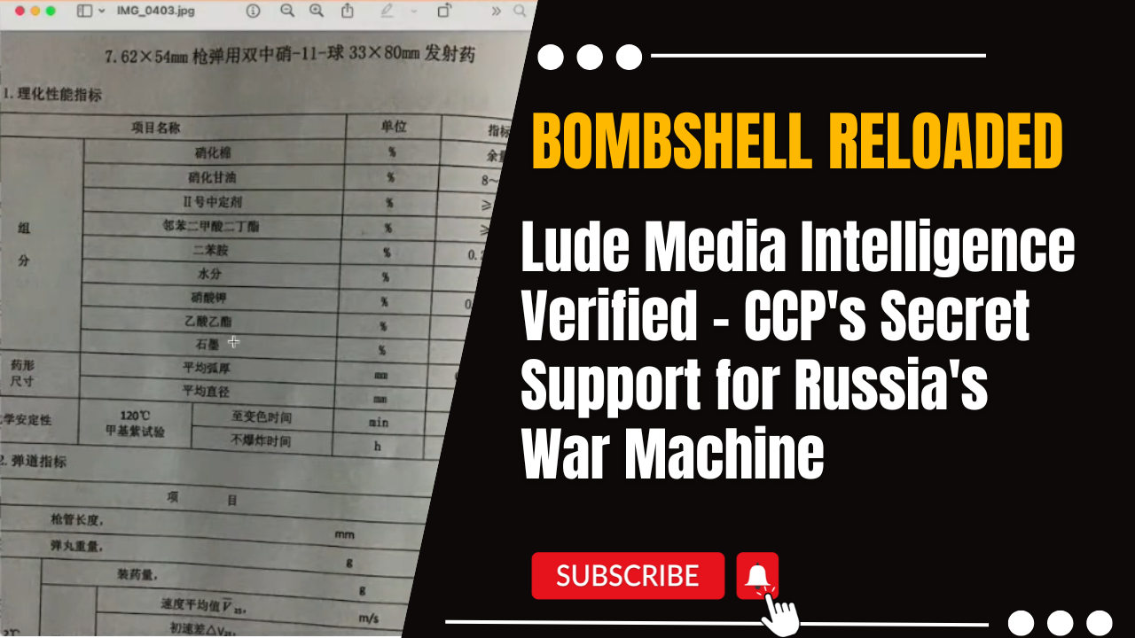 Bombshell Reloaded: Lude Media Intelligence Verified – CCP’s Secret Support for Russia’s War Machine